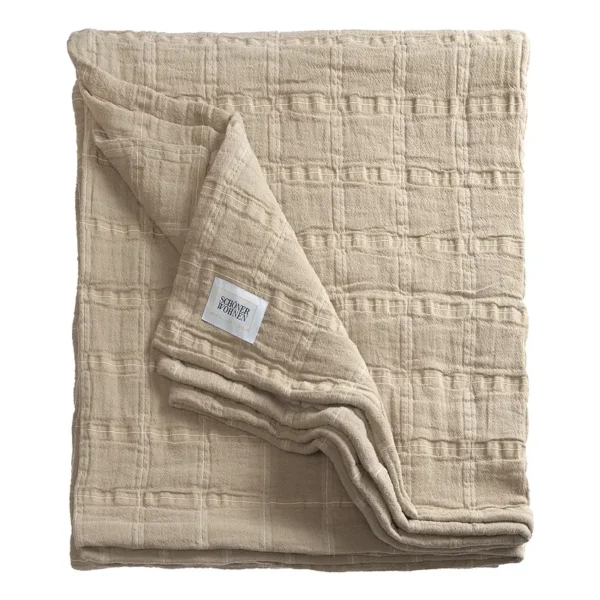 Tagesdecke 220 x 240 x 1cm Beige/Sand Baumwollstoff