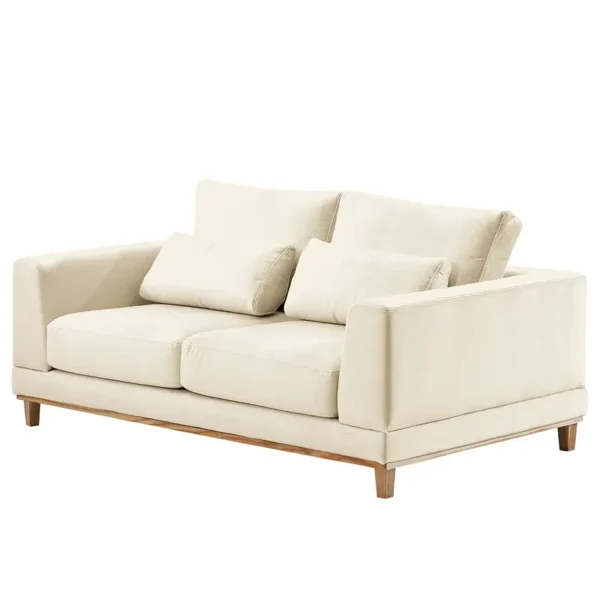 2-Sitzer Sofa Aniaro Beige Samt Onoli 260 x 83 x 108cm Buche