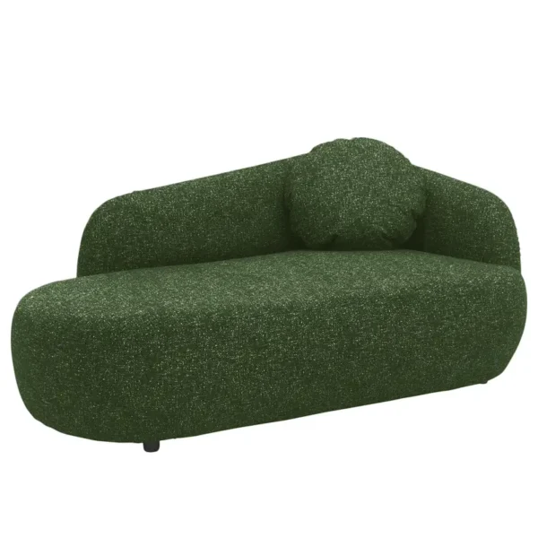 Recamiere NAZLAT Grün Strukturstoff Blerta 183 x 75 x 105cm Armlehne davorstehend rechts Modern