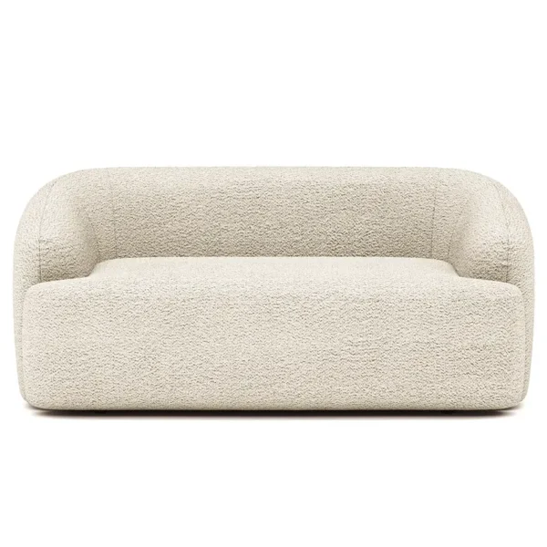 2-Sitzer Sofa Balah Weiß Bouclé Stoff Anouk 177 x 81 x 113cm Modern