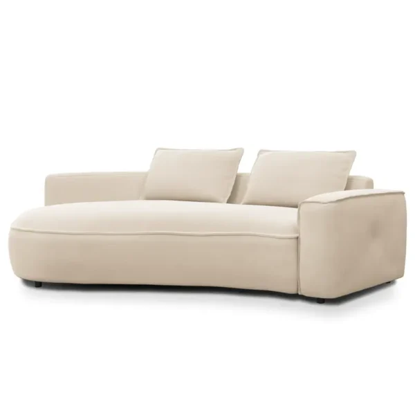2-Sitzer Sofa Beige/Beige Webstoff Saia 217 x 82 x 146cm Armlehne davorstehend rechts Glamour