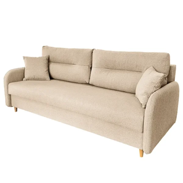 Schlafsofa Vyner Beige Strukturstoff Barda 206 x 88 x 93cm Modern