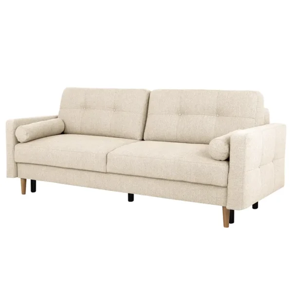 Schlafsofa Vasai Beige Webstoff Genia 222 x 93 x 99cm mit Schlaffunktion Modern