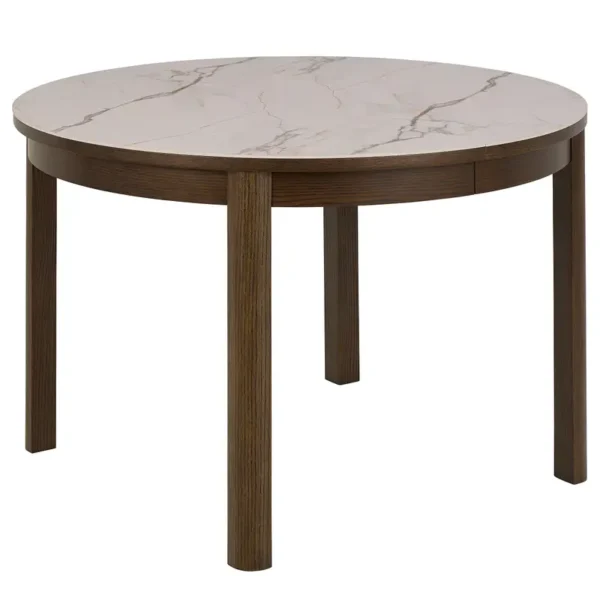 Ausziehbarer Esstisch Wity rund 120 x 75 x 120cm Beige