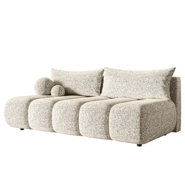 Schlafsofa Mini Beige/Beige Strukturstoff 198 x 91 x 111cm mit Schlaffunktion Modern