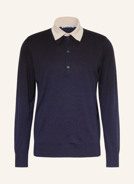 Acne Studios Strick-Poloshirt Aus Seide blau