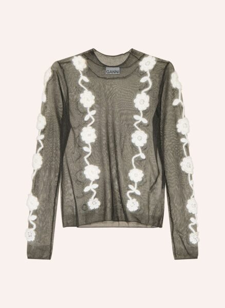 Ganni Longsleeve schwarz