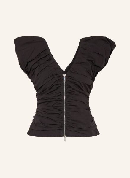 Ganni Blusentop schwarz