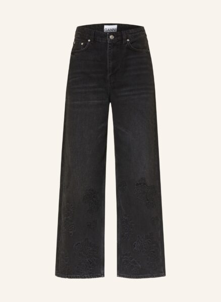 Ganni Wide Leg Jeans Lari schwarz
