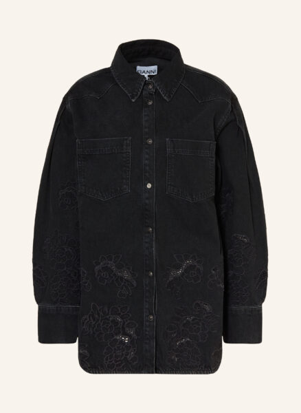 Ganni Jeans-Overjacket schwarz