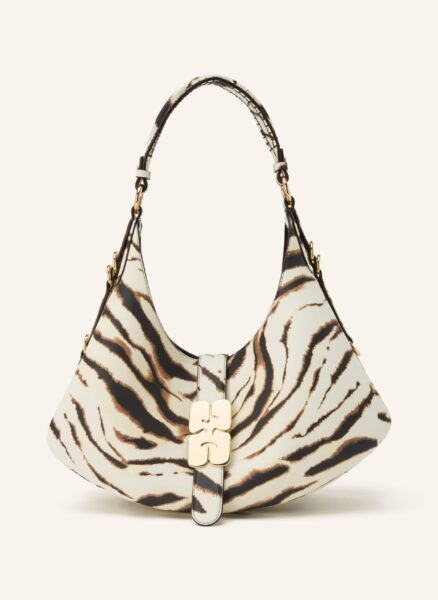 Ganni Schultertasche Kat Small weiss