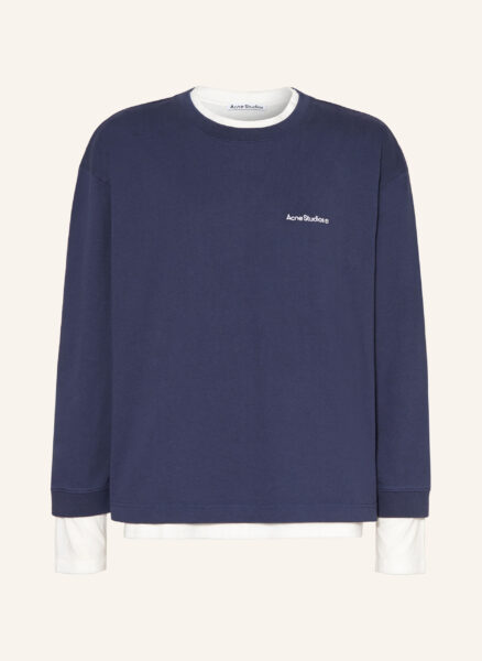 Acne Studios Sweatshirt Im Materialmix blau