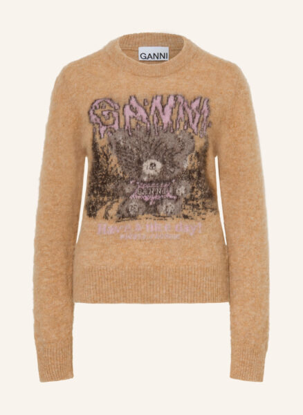 Ganni Pullover Mit Alpaka braun