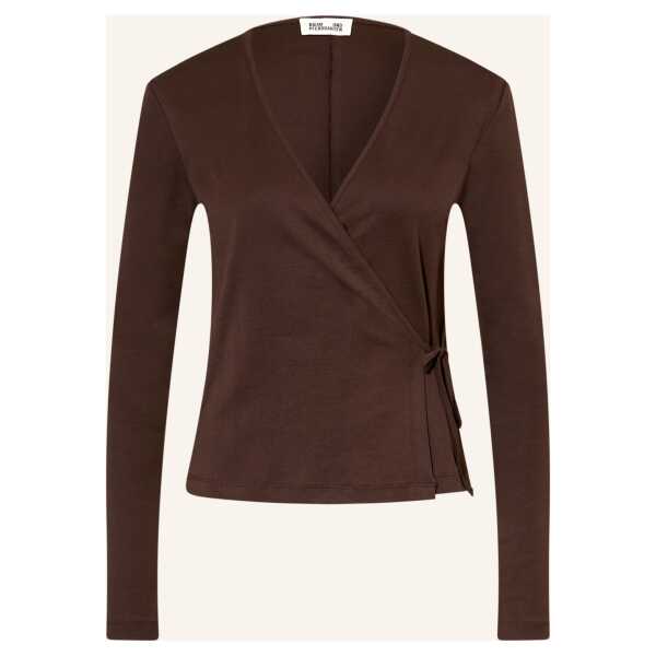 Baum Und Pferdgarten Longsleeve Jovina In Wickeloptik braun