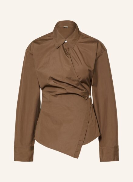 Arket Hemdbluse In Wickeloptik braun