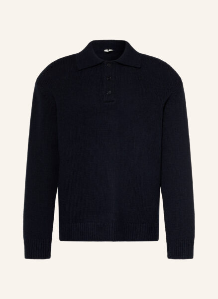 Arket Strick-Poloshirt blau
