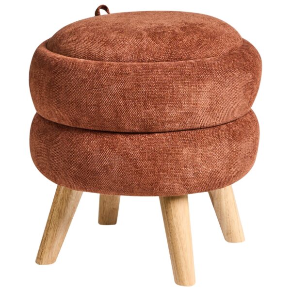 POUF mit Stauraum Chenillegewebe Goldbraun Hawley