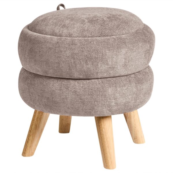 POUF mit Stauraum Chenillegewebe Taupe Hawley